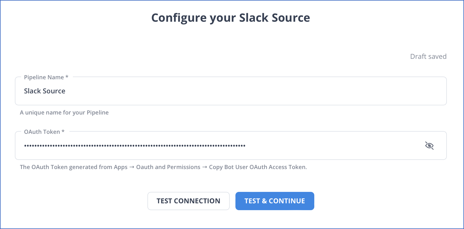 Integrating Slack SQL Server: Configure your Slack Source