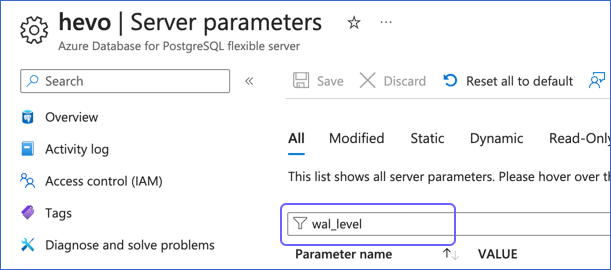 Update Server Parameters