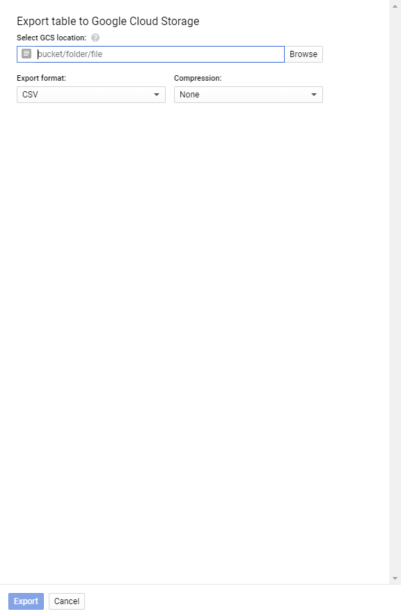 BigQuery to BigQuery: Export BigQuery Table to a CSV file