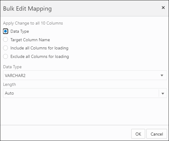 Bulk Edit Mapping Dialog Box