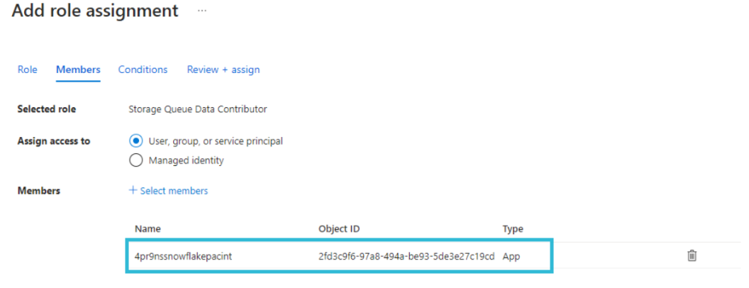 Adding Role Assignment through IAM.