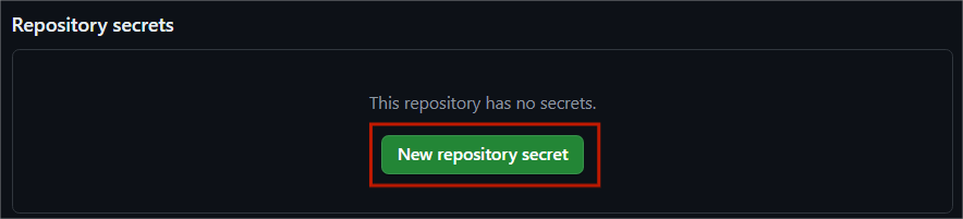 Create a new repository secret.