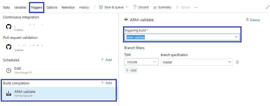 Build Completion Triggers: Azure Pipeline Triggers