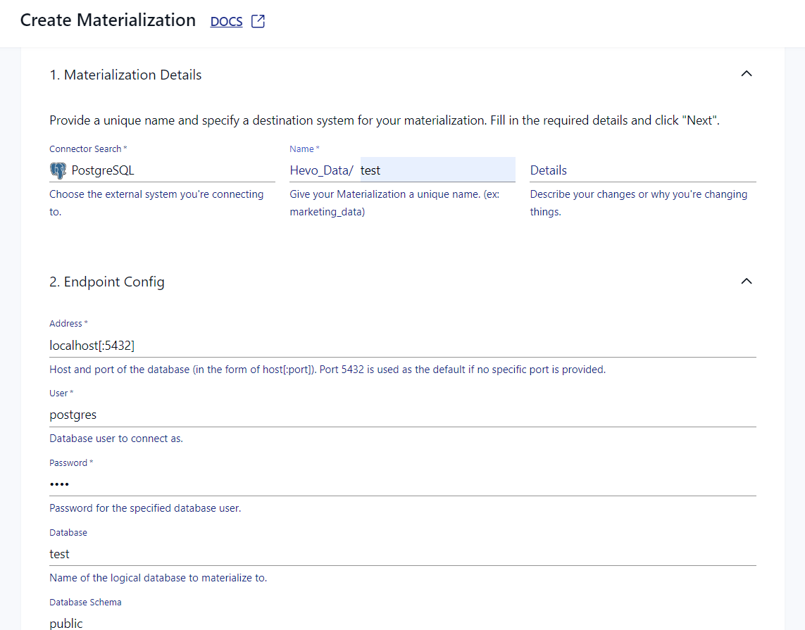 Postgres as source