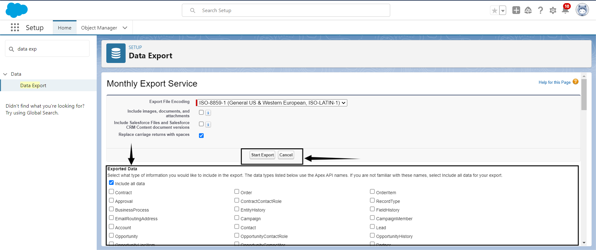 Salesforce Data Export