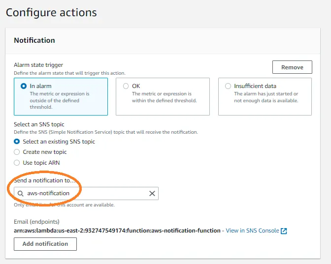 CloudWatch Alarm Creation