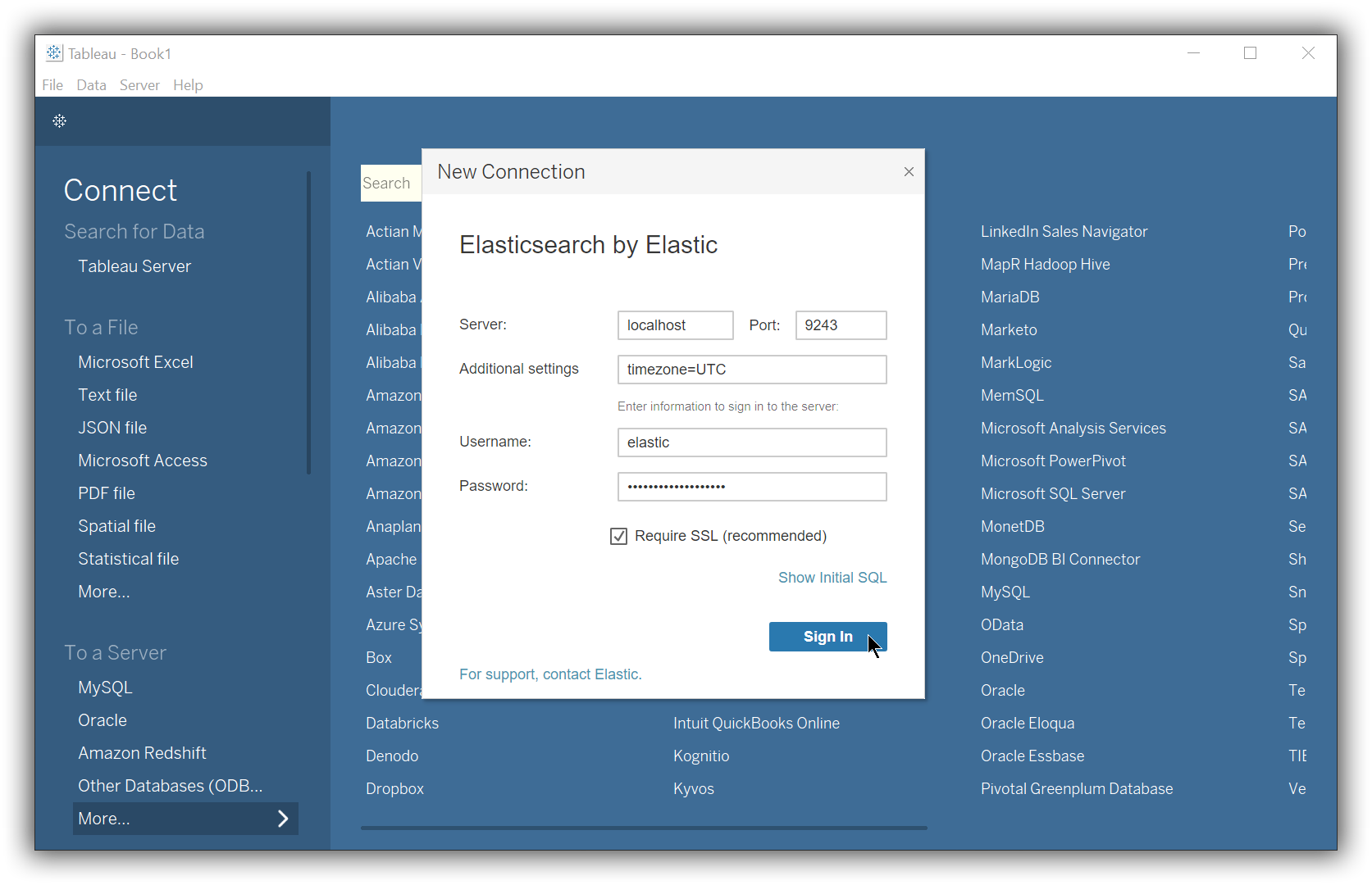 Tableau connectors