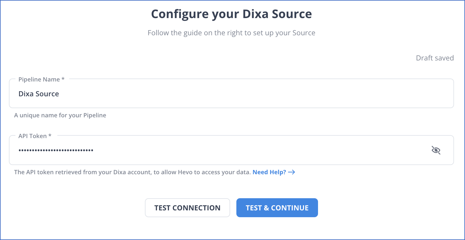 Configure Dixa as source