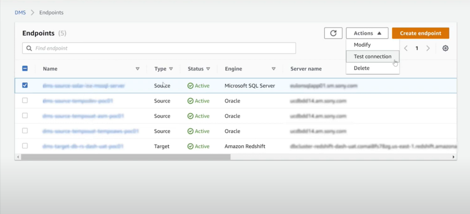 Endpoints list