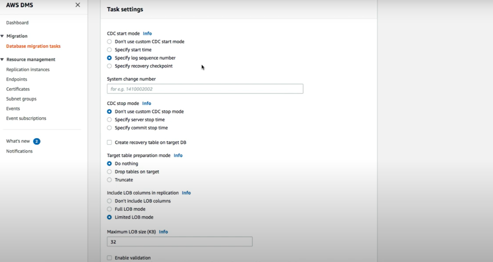 Configuring Task Settings