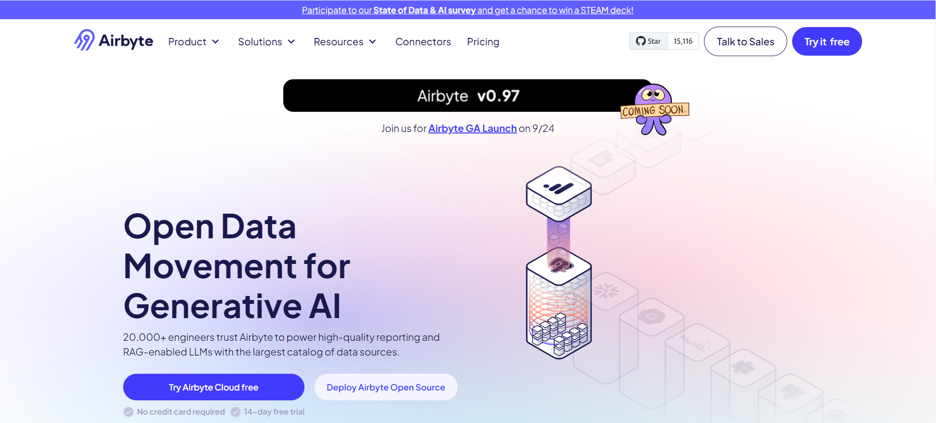 Airbyte Landing Page