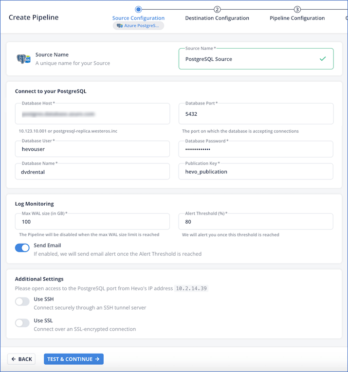 Configure Azure PostgreSQL Source