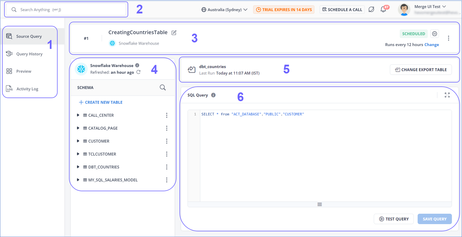 Model Source Query tab