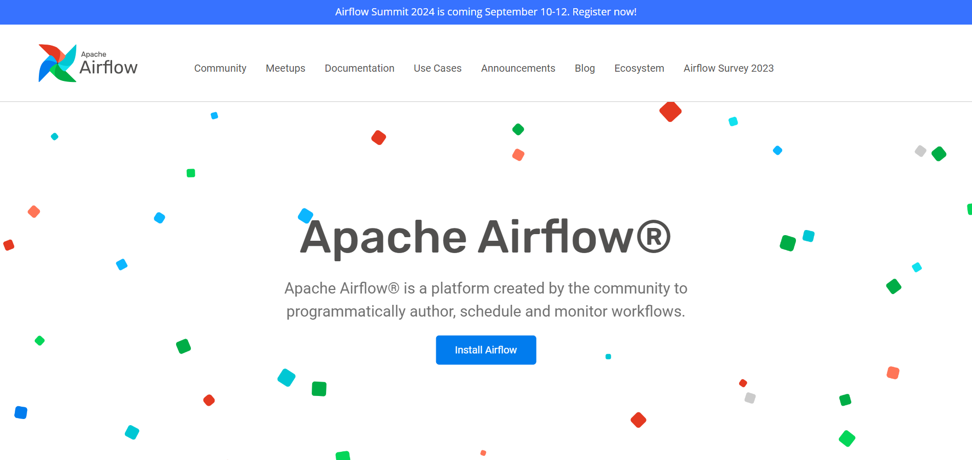 Lading Page of Apache Airflow