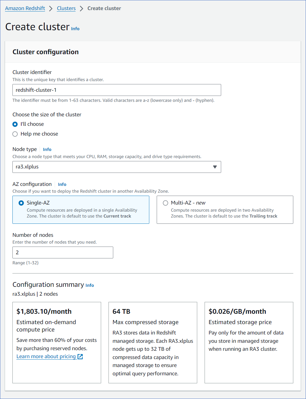 Create cluster