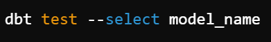 dbt test command