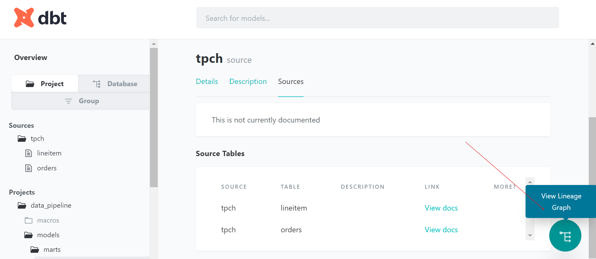 dbt Dashboard