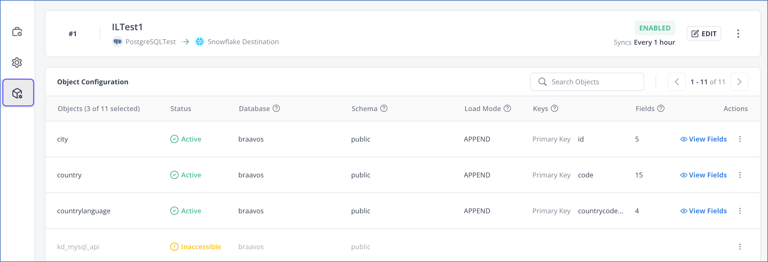 Object config tab
