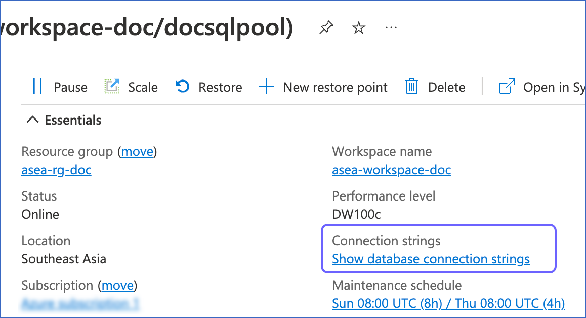 Show Database Connection Strings