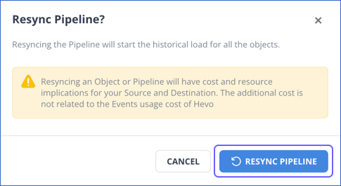 Confirm Resync Pipeline