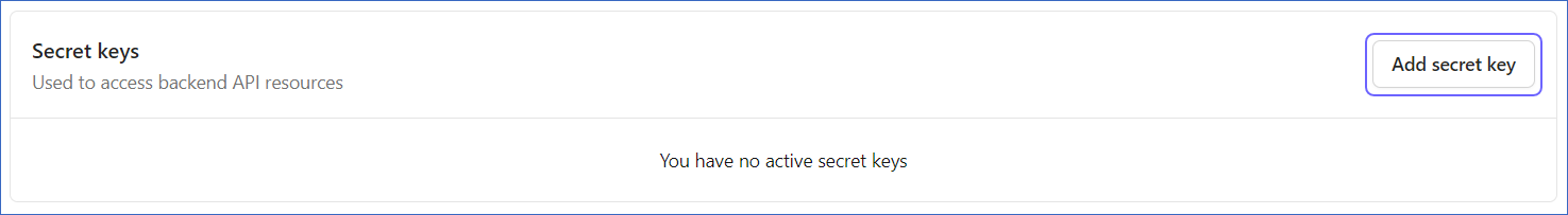 Add secret key
