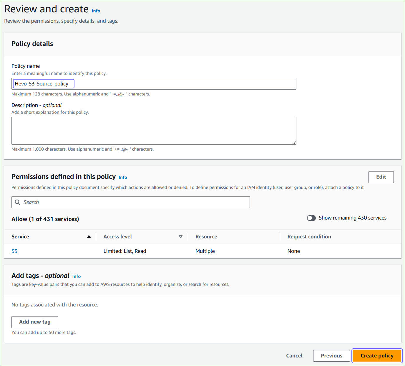 Review and Create Policy