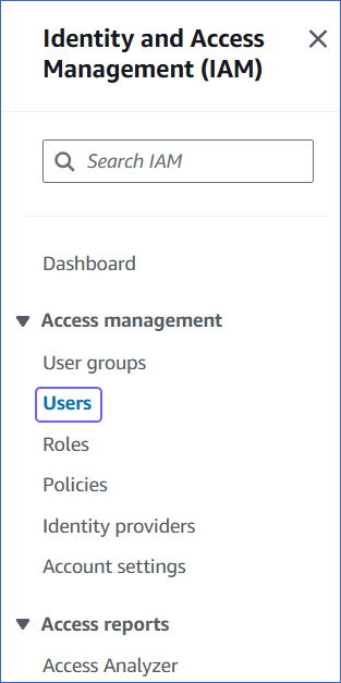 Users nav bar