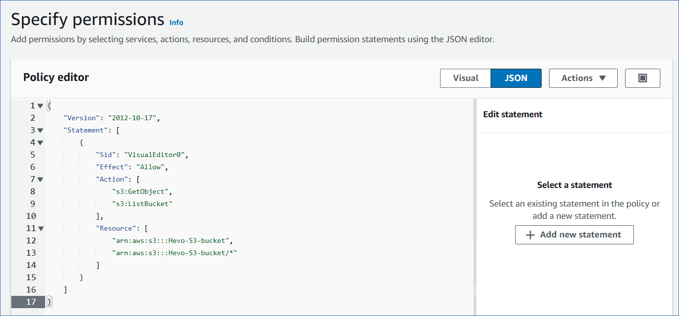 JSON statements