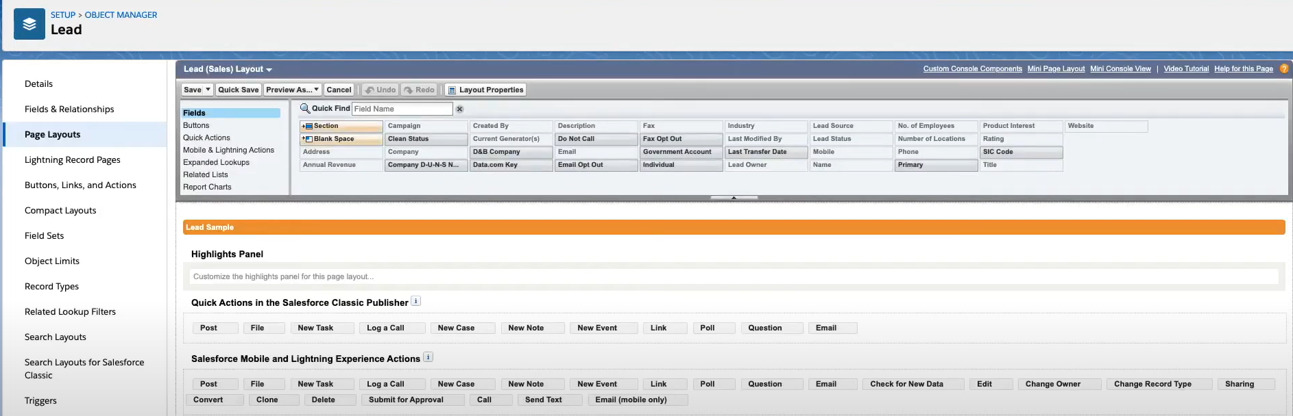 Salesforce Page Layout Customization