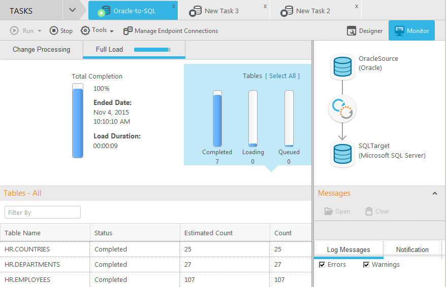 Qlik Replicate UI