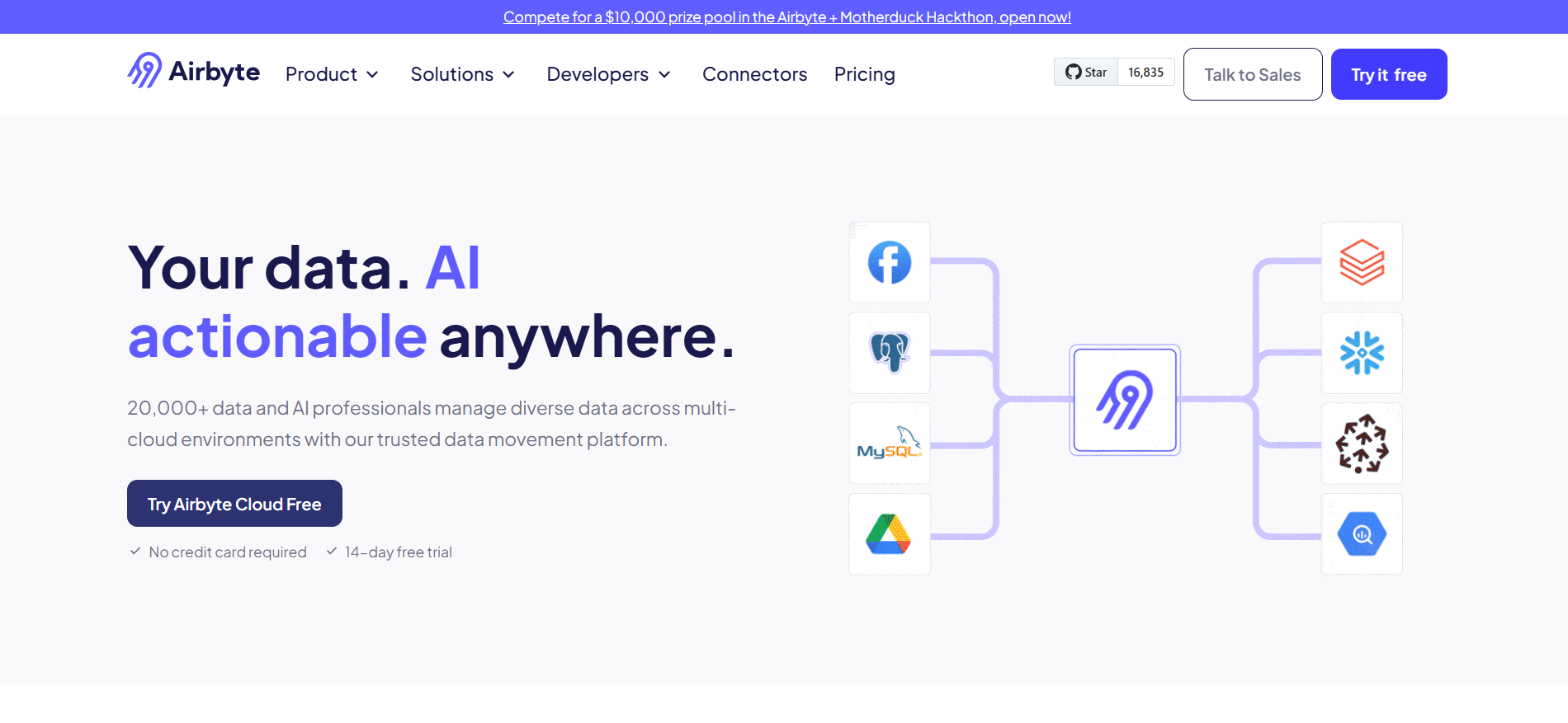 Airbyte Home page