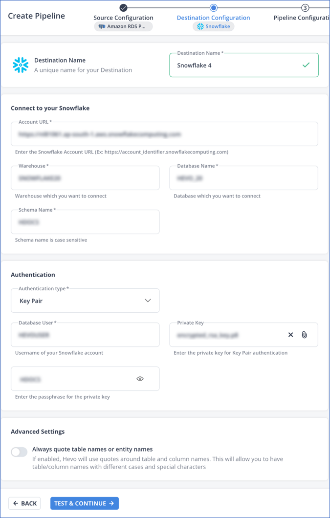 Configure Destination