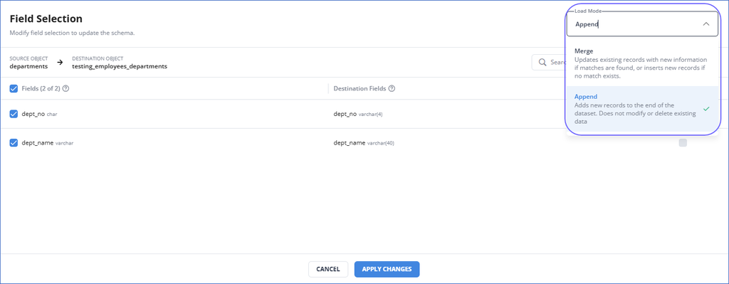 Select load mode