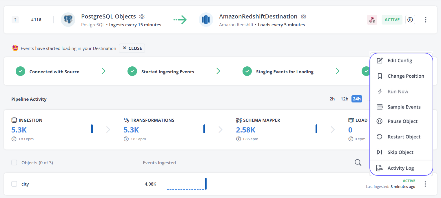 Default object actions