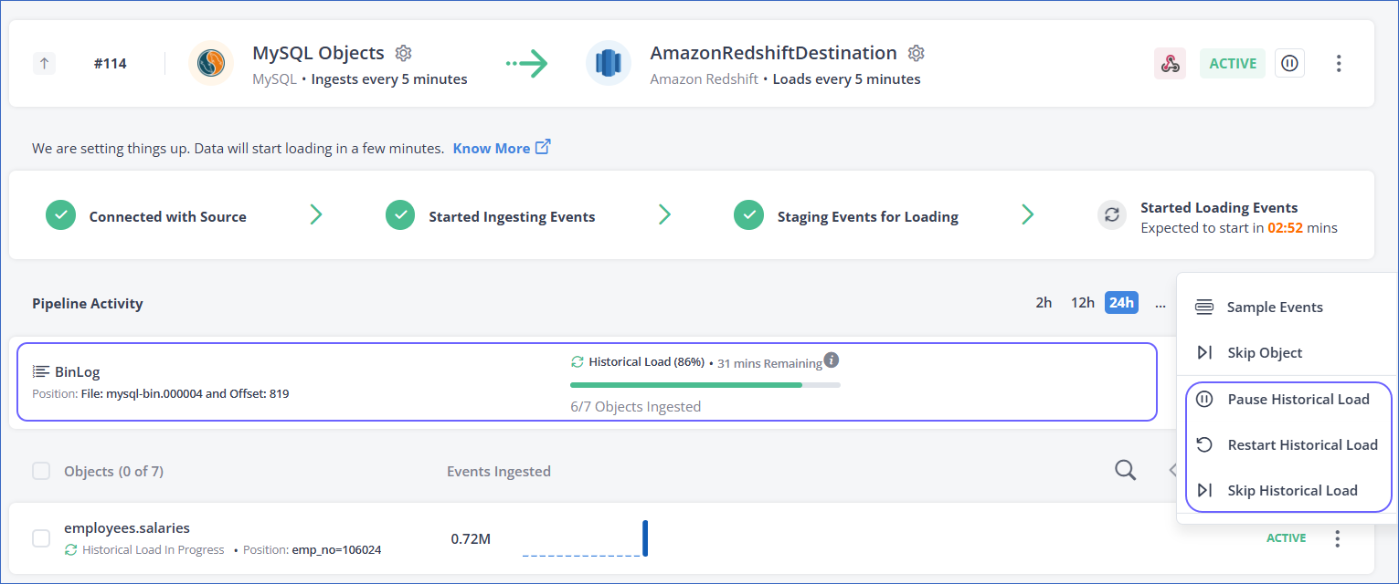 Log-based object actions