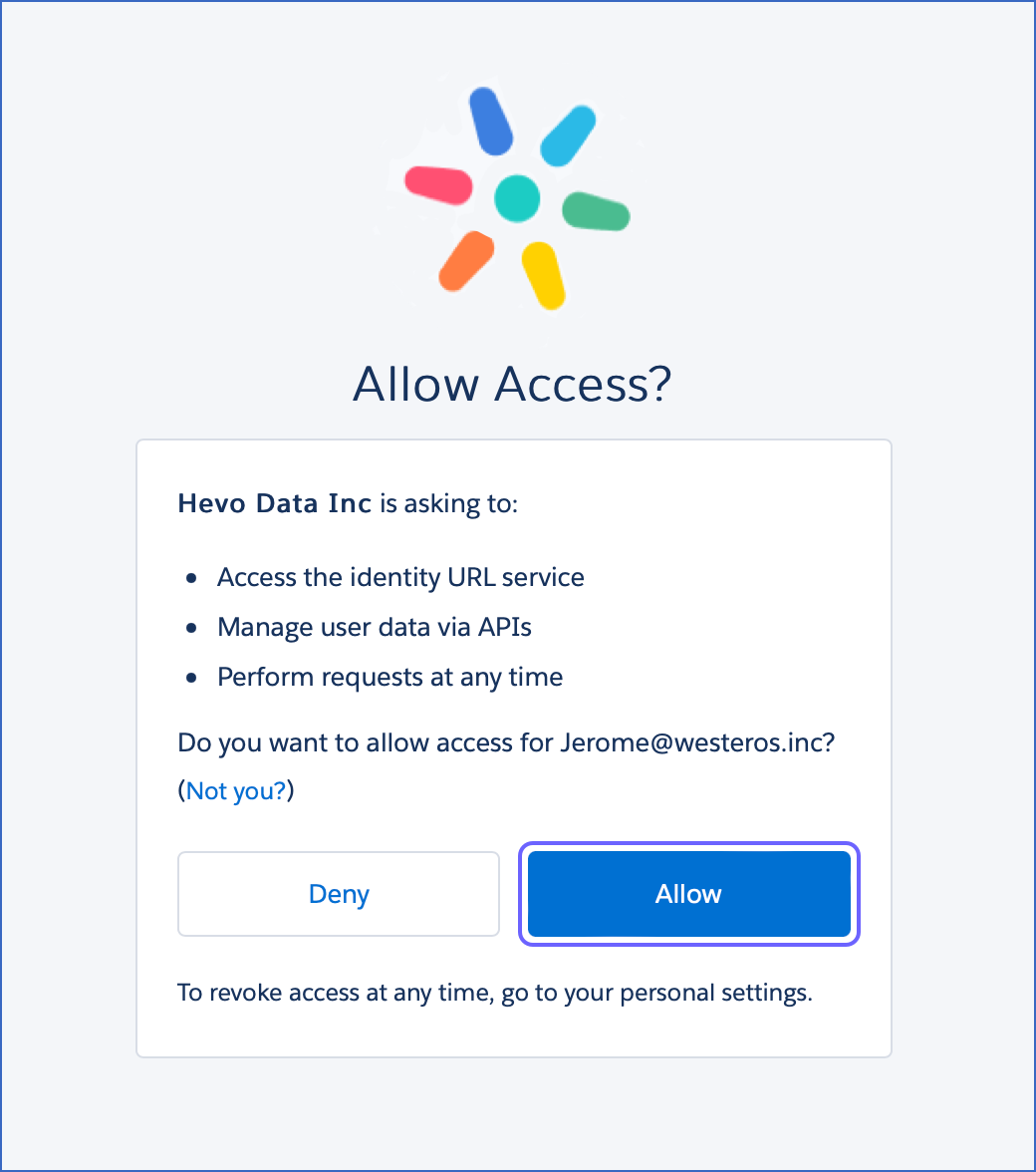 Allow access Salesforce