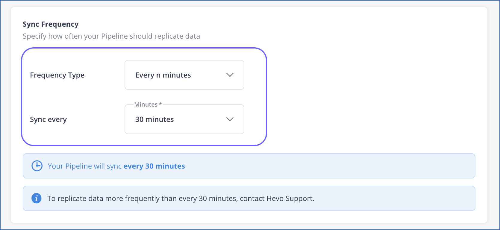 Set the Pipeline Sync Frequency