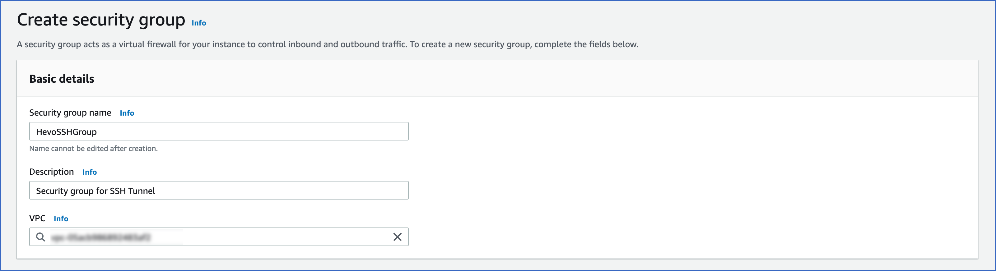 Security group config