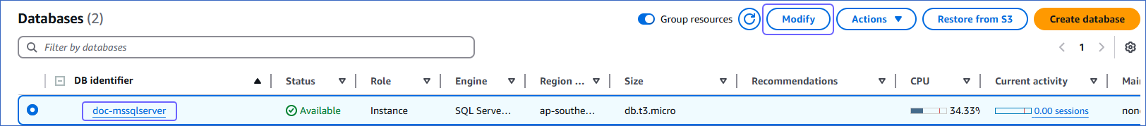 Modify DB