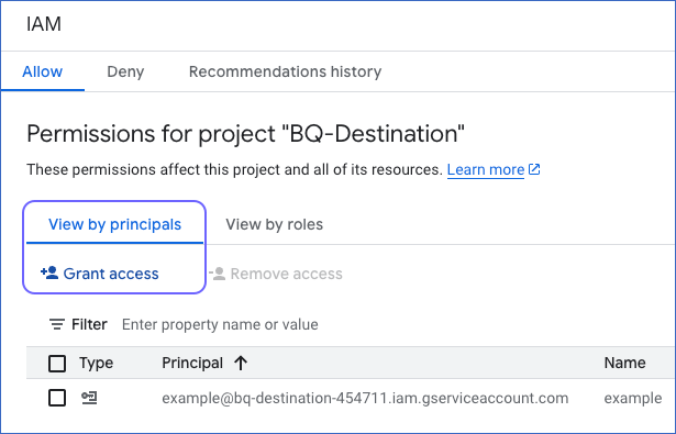 Add Service Account to Project