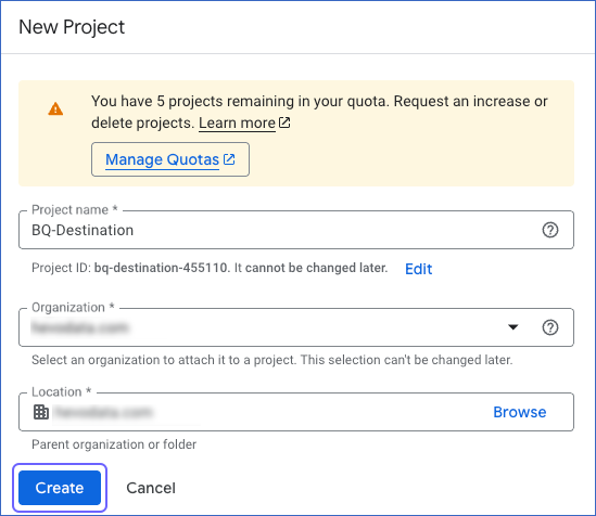 Create New Project