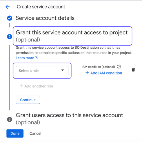 Grant Access to New Service Account