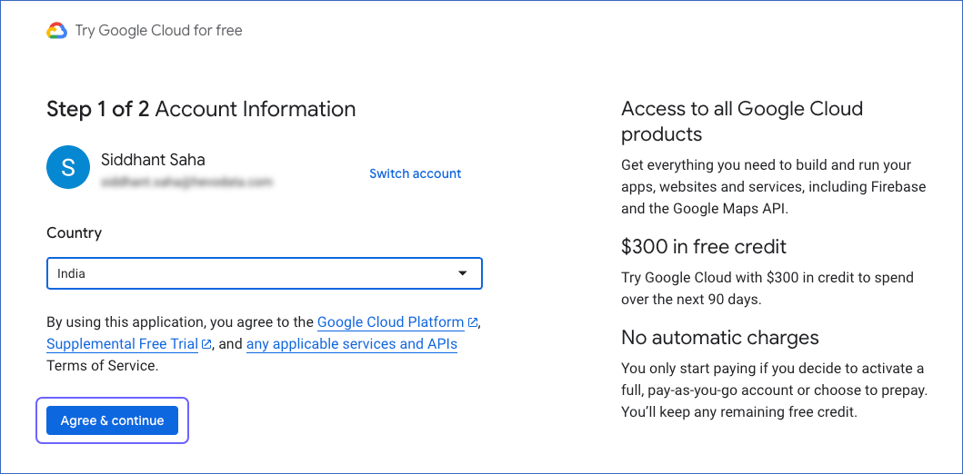 Sign Up for GCP