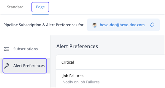 Access Alert Preferences