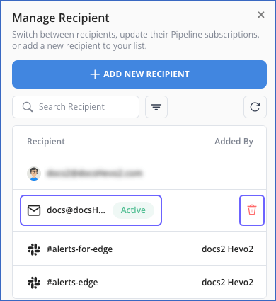 Delete Recipient
