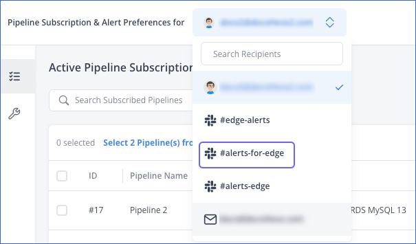 Select Subscription Recipient