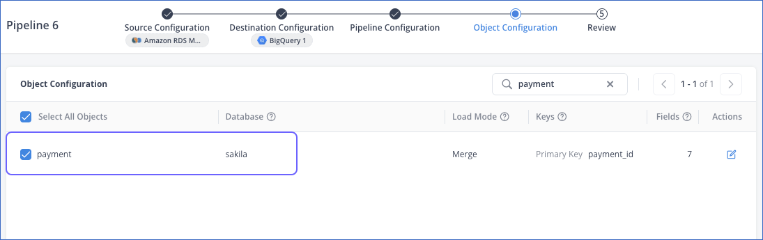 Select the Source Object