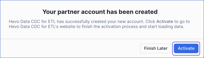Activate Partner Account