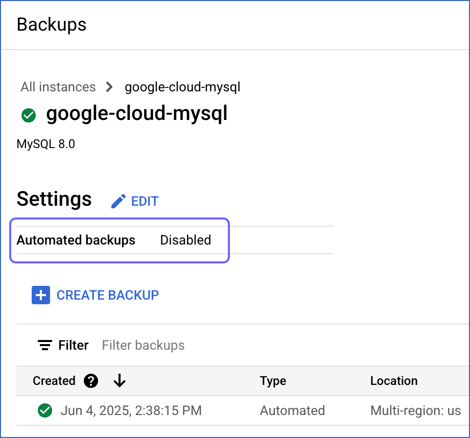Automated backups