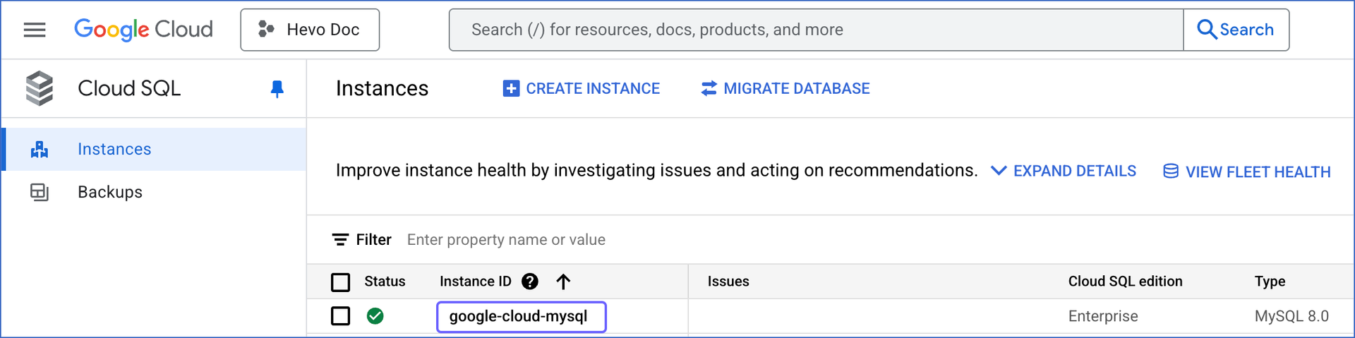 Select Instance ID